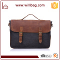 High Grade Crazy Horse Leather Canvas Bags For Men Messenger Bag